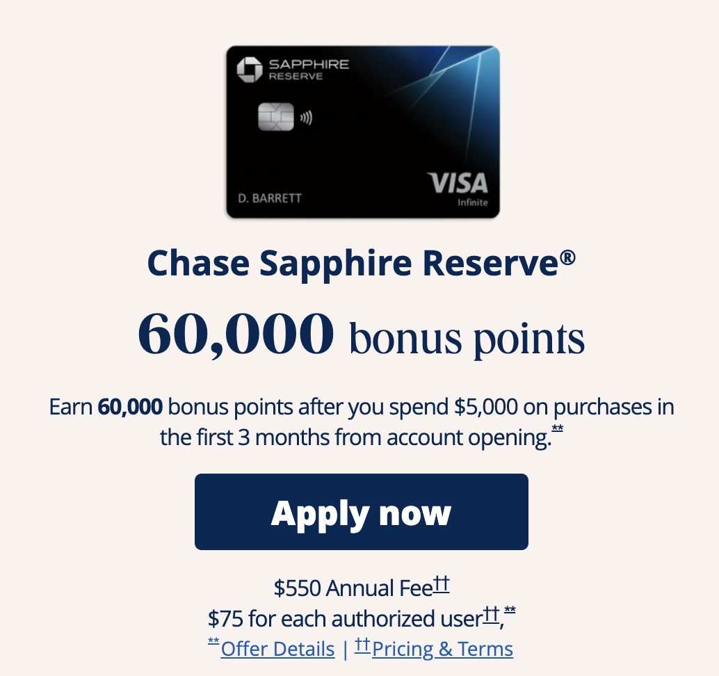 chase sapphire reserve card